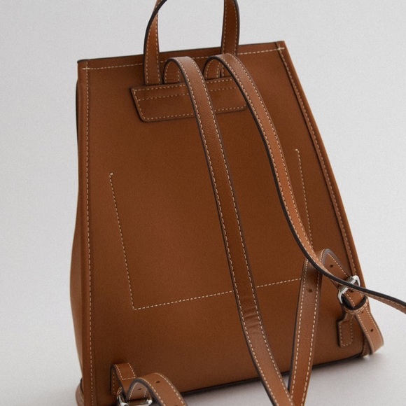 ZARA TOPSTITCHED FLAP BACKPACK - Picture 5 of 5